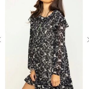 Free people these dreams mini dress black and white size XS